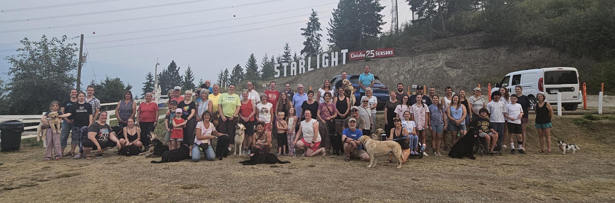 A group photo of the PADS Okanagan volunteers at the Starlight Theatre Drive-In